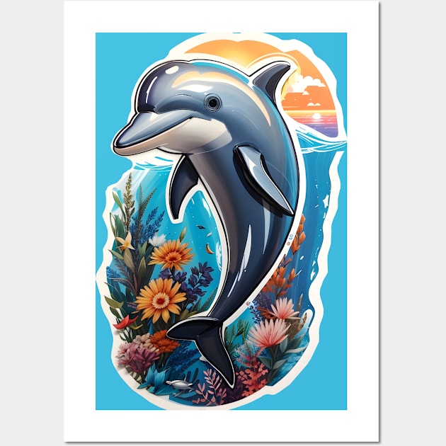 Dolphin Wall Art by Buff Geeks Art